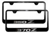 Black Stainless Steel License Plate Frame, "350Z" or "370Z" Logo