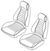 Seat Upholstery Kit w/Velour Insert, Left and Right, Black, 70-71 240Z