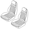 Seat Upholstery Kit, Front, Left and Right, Basket Weave Style, Black, 77-78 280Z