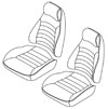 Seat Upholstery Kit, Front, Left and Right, Dark Brown, 77-78 280Z