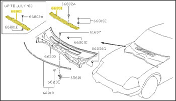 Factory Cowl Panel Grille, 79-83 280ZX