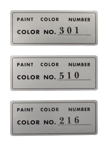 Reproduction Decal: Paint Code, 77-78 280Z