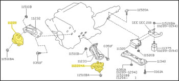 Factory Engine Mount Insulator, 94-96 300ZX Convertible