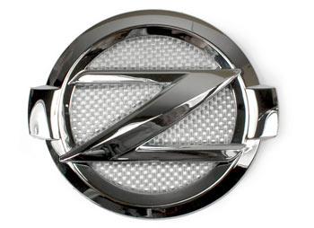 EVO-R Big "Z" Rear Emblem, Chrome with Silver Carbon Fiber, 09-20 370Z