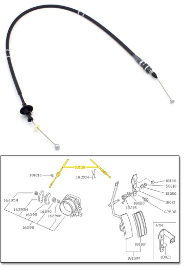 Factory Accelerator Cable, 84-89 300ZX