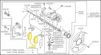 Factory Brake Pads, Rear, 84-89 300ZX