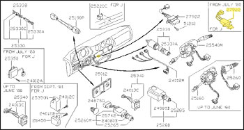 Factory Antenna Switch, 81-83 280ZX w/  Electronic (Digital) Radio