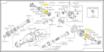 Factory Differential Bearing, Side, R-200, 74-96 260Z-280Z-280ZX-300ZX