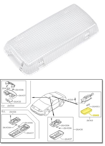 Factory Dome Light Lens, 90-96 300ZX Coupe/2+2