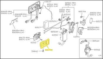 Factory Door Handle Escutcheon, Beige, 84-85 300ZX