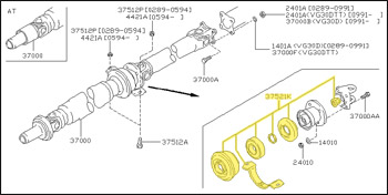 Factory Driveshaft Center Carrier Bearing, 90-96 300ZX Non-Turbo