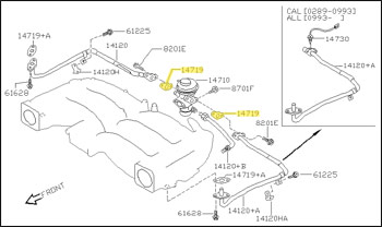 Factory EGR Valve Outlet Tube Gasket, EGR Valve Side, 90-96 300ZX