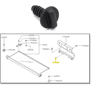 Factory Fastener, Tail Light Panel, Black, 90-96 300ZX