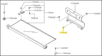 Factory Fastener, Tail Light Panel, Brown, 90-96 300ZX