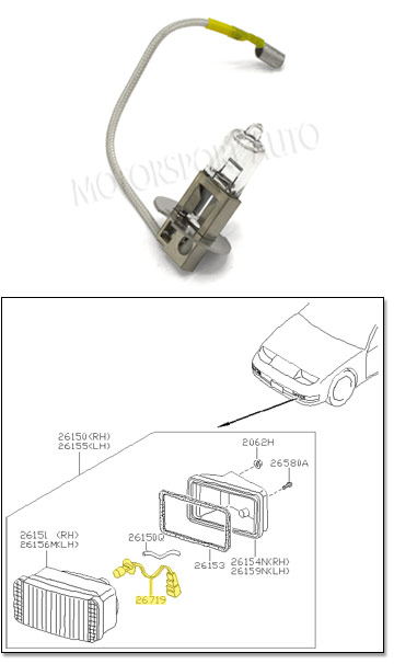 Factory Fog Light Bulb, 35W, 90-96 300ZX