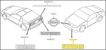 Factory Front Bumper Emblem, 90-96 300ZX