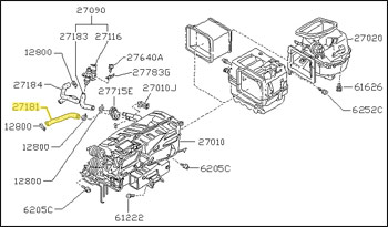 Factory Heater Hose, Outlet, 84-89 300ZX