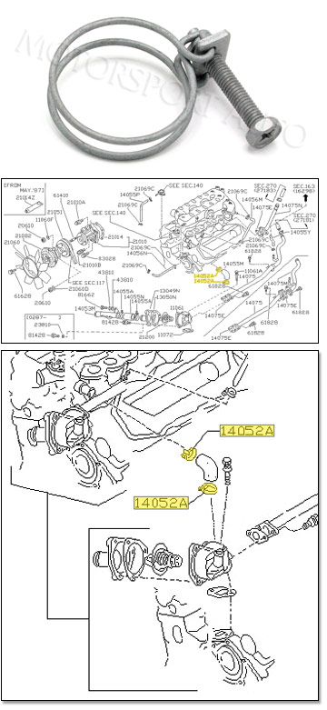 Factory Hose Clamp, Bypass Hose, 84-89 300ZX