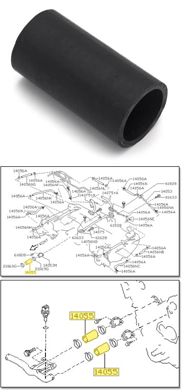 Factory Manifold Bypass Hose, Front, 90-96 300ZX