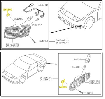 Factory Marker Light Mounting Clip, 90-96 300ZX