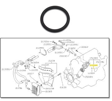 Factory Oil Filter Bracket O-Ring, Small, 81-83 280ZX Turbo w/ Auto Trans