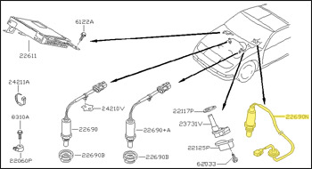 Factory Oxygen Sensor, Rear, 7/95-96 300ZX All