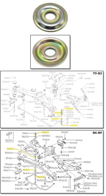 Factory Rear Sway Bar End Link Washer, Outer, 79-89 280ZX-300ZX