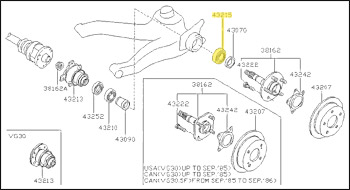 Factory Rear Wheel Bearing, Outer 87-89 300ZX