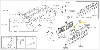 Factory Receiver, Tail Light Panel Fastener, 84-89 300ZX