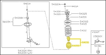 Factory Shock Boot w/Rebound Bumper, Front, 84-89 300ZX