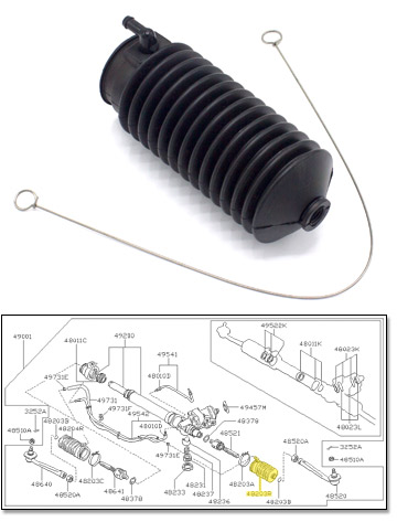 Factory Steering Rack Boot, Left, 84-89 300ZX (Z31)