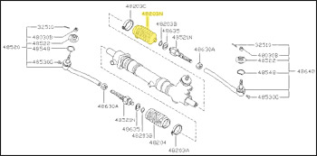 Factory Steering Rack Boot, Right, 81-83 280ZX w/ Power Steering