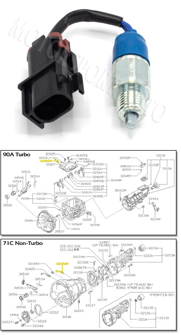 Factory Neutral Safety Switch, 84-86 300ZX Turbo, 84-89 Non-Turbo*