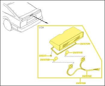 Factory Third Brake Light, 86 300ZX