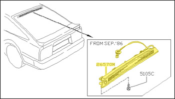 Factory Third Brake Light, 87-89 300ZX