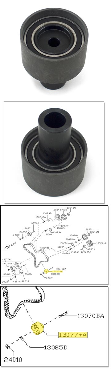 Factory Timing Belt Idler Pulley, Lower Left, 90-96 300ZX