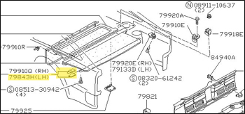 Factory Tonneau Cover Pin Assembly, Left, 84-89 300ZX