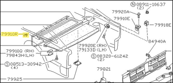 Factory Tonneau Cover Tray Mounting Pin, 84-89 300ZX