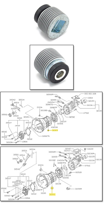 Factory Transmission Drain Plug, Manual, 87-89 300ZX T, 90-93 300ZX All