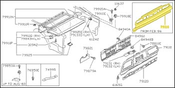 Factory Upper Rear Repair Panel, 87-89 300ZX Coupe