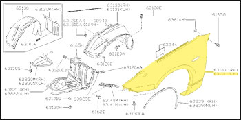 Factory Fender, Left, 90-96 300ZX