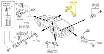 Factory Glove Box Lock, Beige, 84-89 300ZX