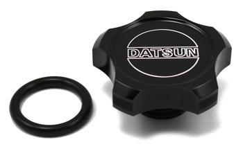 Black Anodized Billet Aluminum 'DATSUN' Logo Oil Cap