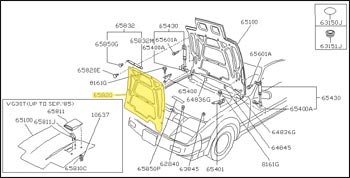 Heat Insulator, Hood, 84-85 300ZX N/T, 86 300ZX All