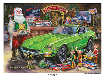 Hector Cademartori Original Artwork 9x12" Z Christmas Print, "Z-50th"