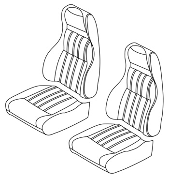 Leather High-Back Seat Upholstery Kit, Front, Left and Right, 79-83 280ZX