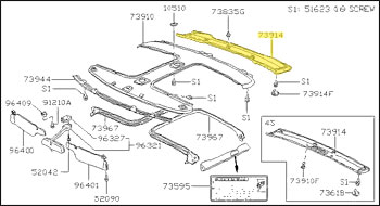 Factory Overhead Roof Trim, Brown, 79-80 280ZX Coupe