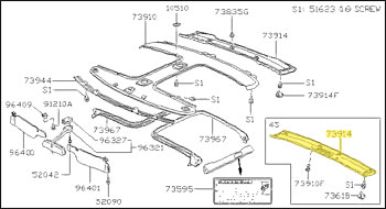 Factory Overhead Roof Trim, Brown, 81-83 280ZX 2+2