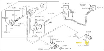 Factory Power Steering Idler Pulley, 79 280ZX