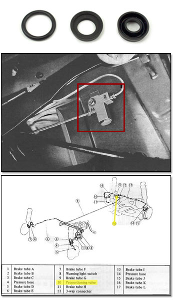 Proportioning Valve Seal Kit, 70-72 240Z w/ Sumitomo Valve